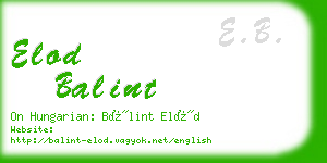 elod balint business card